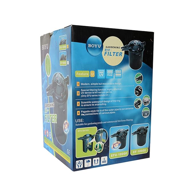 BOYU Aquarium KOI Pond Fish Pressure Water Filter With Sterilizer Bio Filter External Canister System