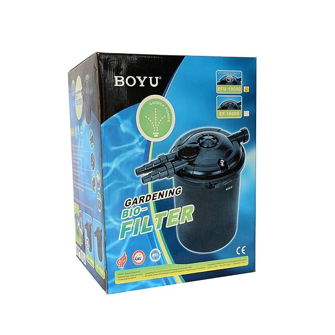 BOYU Aquarium KOI Pond Fish Pressure Water Filter With Sterilizer Bio Filter External Canister System
